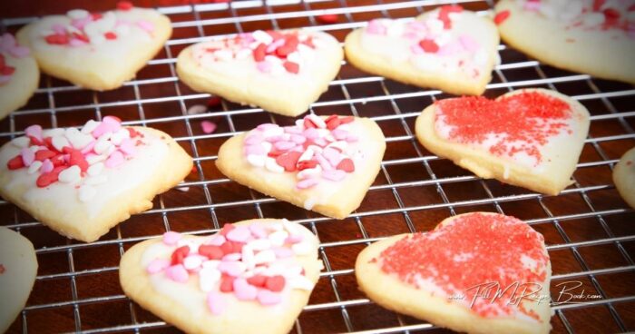 Homemade Heart Valentine’s Cookies made with simple ingredients. Easy to decorate with sprinkles or icing for a sweet Valentine’s Day treat.