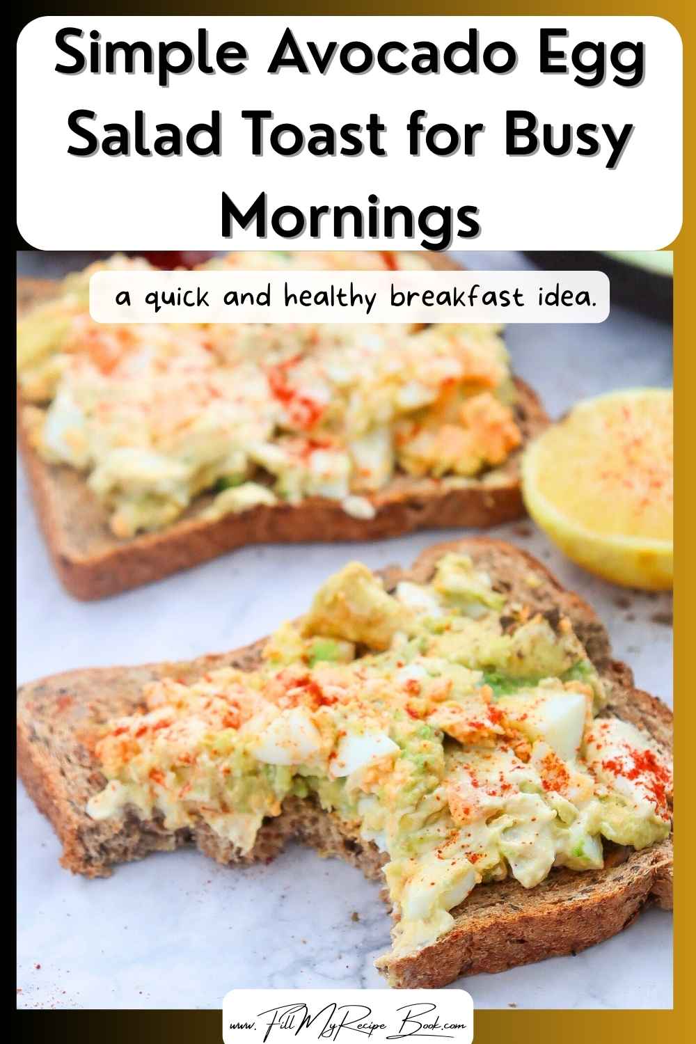 Simple Avocado Egg Salad Toast for Busy Mornings is a quick and healthy breakfast idea. Perfect for rushed mornings, brunch, or a light meal.