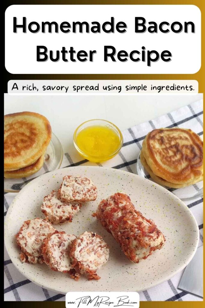 Homemade Bacon Butter recipe. Made with crispy bacon, brown sugar, mustard, and black pepper. A rich, savory spread using simple ingredients.