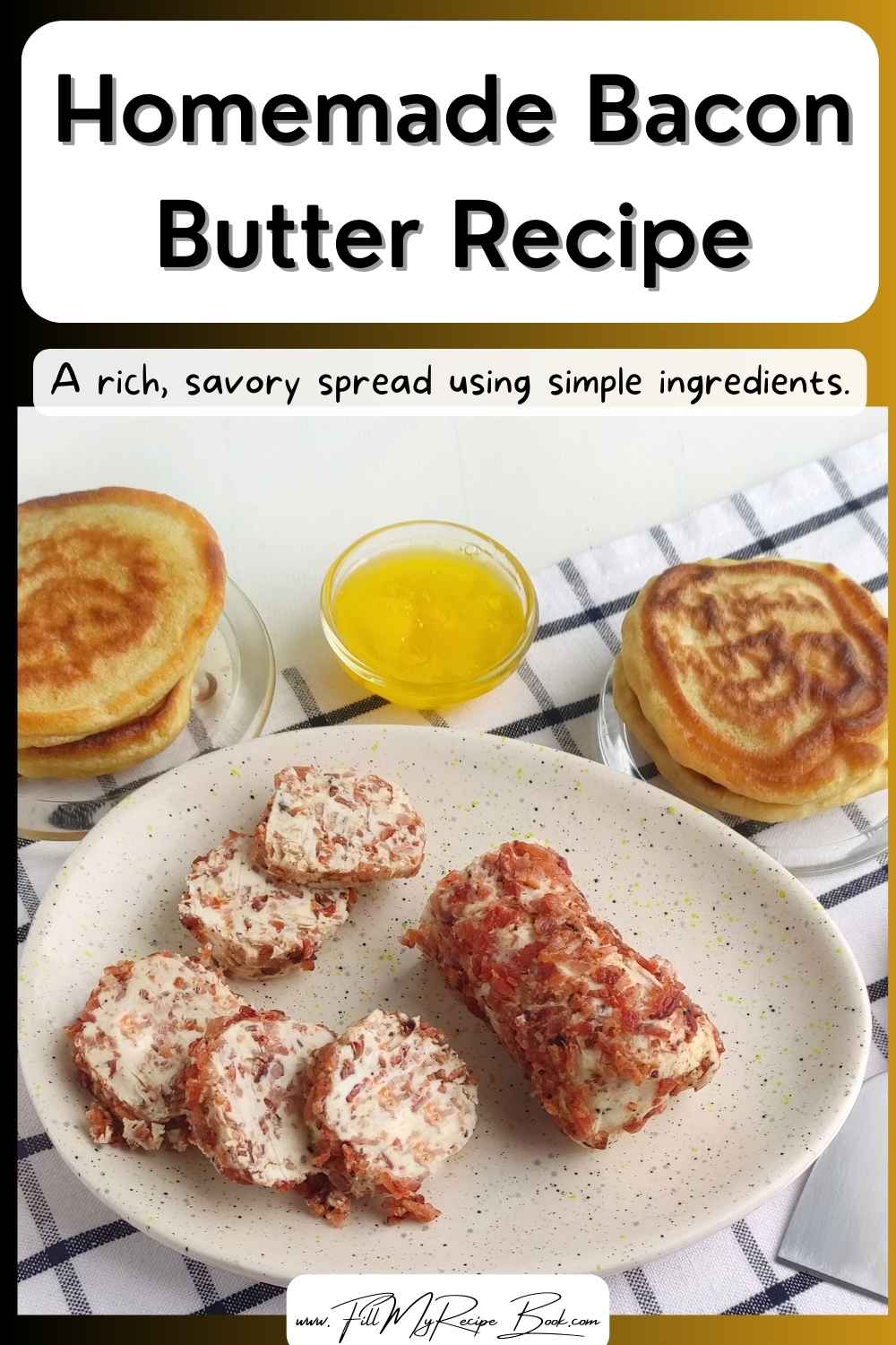 Homemade Bacon Butter recipe. Made with crispy bacon, brown sugar, mustard, and black pepper. A rich, savory spread using simple ingredients.