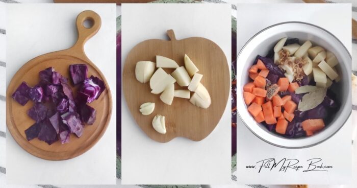 Red cabbage provides the color and flavor. When choosing cabbage, look for dense, heavy heads for their size, with bright, crisp, unblemished leaves.
It's best to choose starchy or all-purpose potatoes, as they determine the thickness and smoothness of the soup.
Choose sweet and juicy carrots; they will balance the cabbage's slight tartness. For coconut milk, use high-quality coconut milk with a high coconut content.
We recommend avoiding canned milk, as it's too fatty.
Spices and additives can be varied. We recommend adding cumin seeds. They pair beautifully with cabbage, imparting a warm, slightly nutty, and spicy flavor. Cumin also helps digest cabbage and reduces feelings of heaviness or bloating.