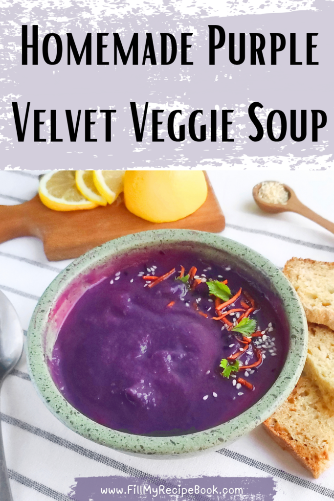 Explore the delicious flavors of Homemade Purple Velvet Veggie Soup. A healthy twist on classic cabbage soup awaits you.