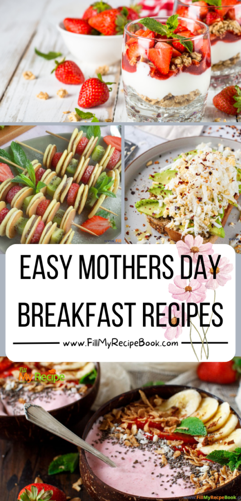 Easy Mothers Day Breakfast Recipes ideas made from scratch at home. The best meals with a hot drink and simple food that kids can do.
