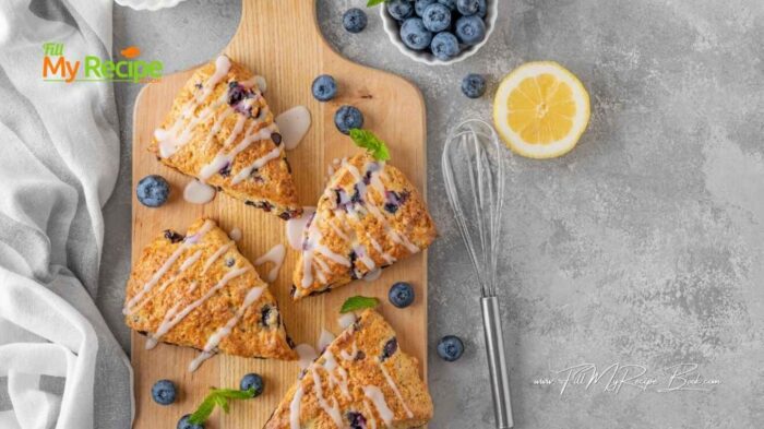Tangy lemon glazed blueberry scones recipe are moist, buttery, and bursting with fresh berries. An easy homemade treat for afternoon tea.