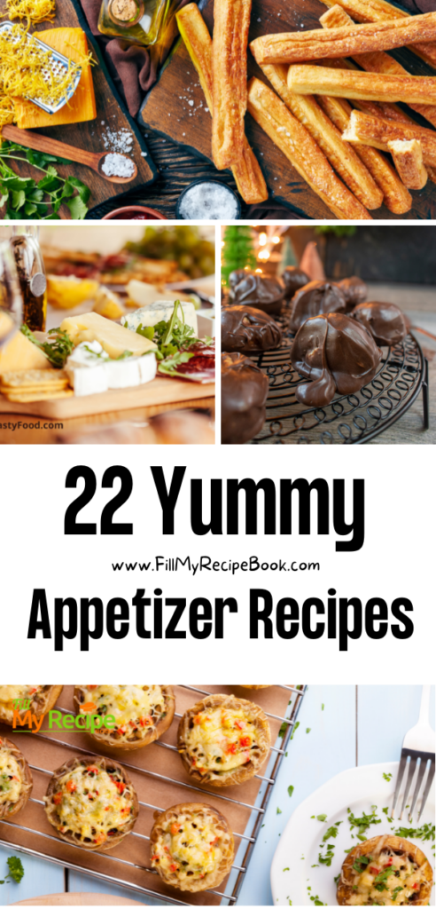 Yummy Appetizer Recipes ideas to create for a platter, sweet and savory bites and dips. Spinach and cheese finger foods for a party.