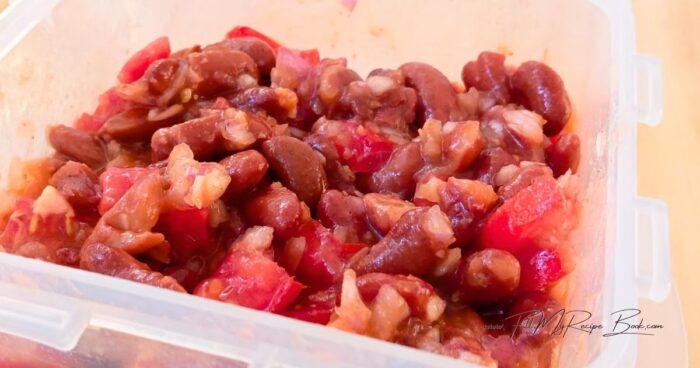 Can I make baked bean tomato and onion salad ahead of time?
Yes. This salad can be made a few hours in advance and refrigerated. Chilling allows the flavors to blend together, making it even more delicious.