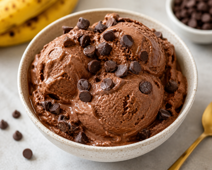 Next, blend the bananas with unsweetened cocoa powder and your chosen ingredients until the mixture is thick and silky. If your blender needs a little help, add a small splash of milk to keep everything moving without making the mixture too thin.

For a soft-serve consistency, enjoy the ice cream straight from the blender. If you prefer firmer, scoopable ice cream, transfer it to a freezer-safe container and freeze for a short time before serving. The result is a creamy chocolate dessert that's easy to make any time a craving strikes.