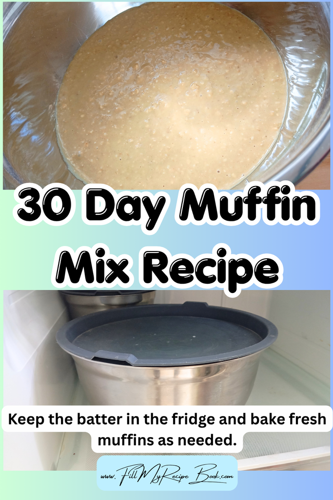 Make muffins for up to 30 days with this easy muffin mix recipe. Keep the mix refrigerated and bake homemade muffins whenever you want.