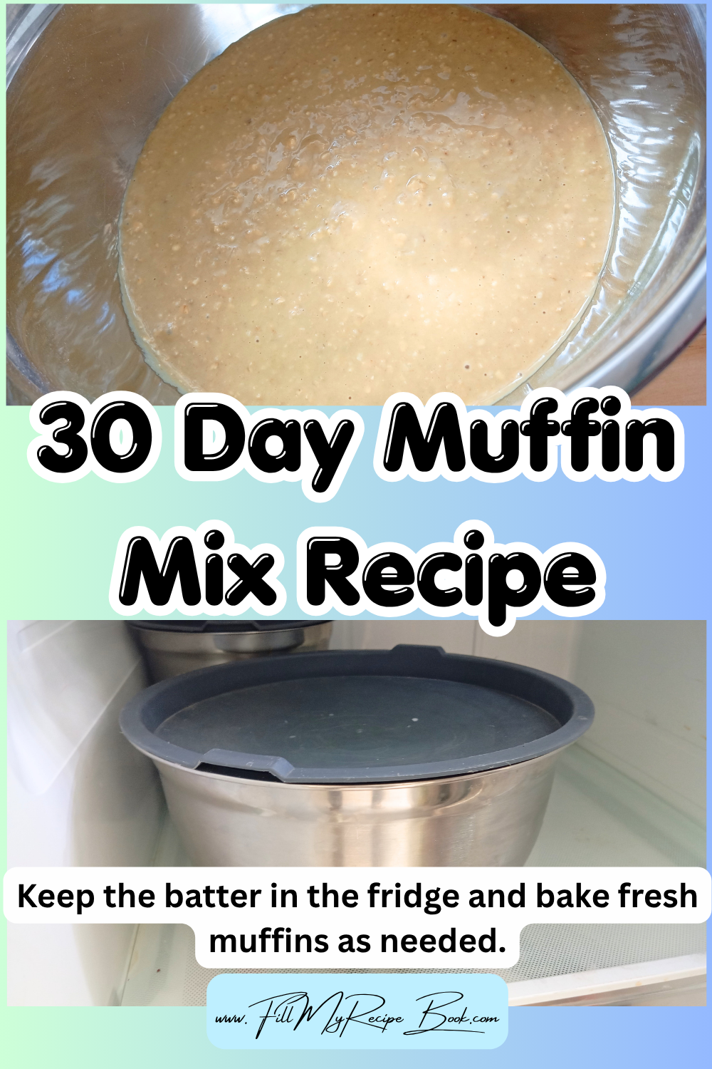 Make muffins for up to 30 days with this easy muffin mix recipe. Keep the mix refrigerated and bake homemade muffins whenever you want.