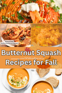 Delicious Butternut squash recipes for fall, including baked pasta casserole, roasted squash, and creamy mash ideas for cozy meals.