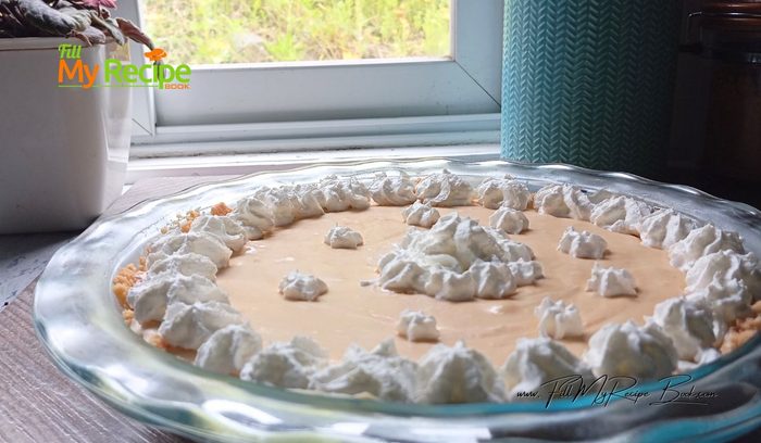 Easy no bake caramel cream fridge tart with a buttery biscuit base. A smooth and creamy dessert perfect for quick treats or tea time.