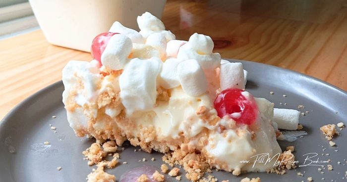 Not to mention that the cherries are my favorite and make this marshmallow tart much tastier. I would use whole cherries to add them on the top. It depends totally on how you would love to eat them. They can pop in your mouth or just have them there for flavor. SO DELICOUS, Try this no bake dessert not that sweet at all.