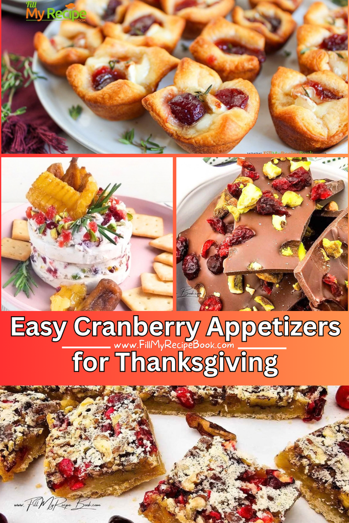 Easy cranberry appetizers for Thanksgiving, from cranberry Brie bites to festive puff pastry treats. Simple, delicious recipes for your holiday table.