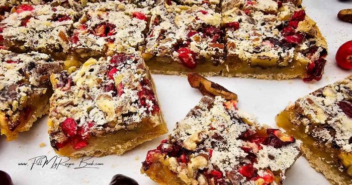 Enjoy these Easy Homemade Cranberry Orange Pecan Pie Bars. Sweet, nutty, and citrusy, perfect holiday dessert bars everyone will love.