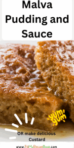 Easy Malva Pudding and Sauce recipe. Best South African family dessert idea, oven baked with a sauce, or served with homemade custard.