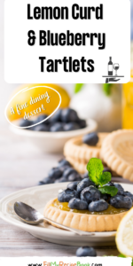 A mini Lemon Curd & Blueberry Tartlets Recipe. Oven baked dessert with shortbread crusts, filled with tangy lemon curd with blueberries.